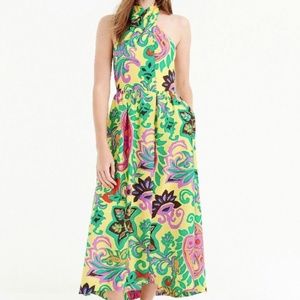 J. Crew Paisley Silk Maxi Sarong Dress